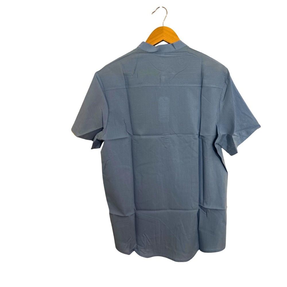Men's Blue Short Sleeve Shirt - Picture 2 of 4